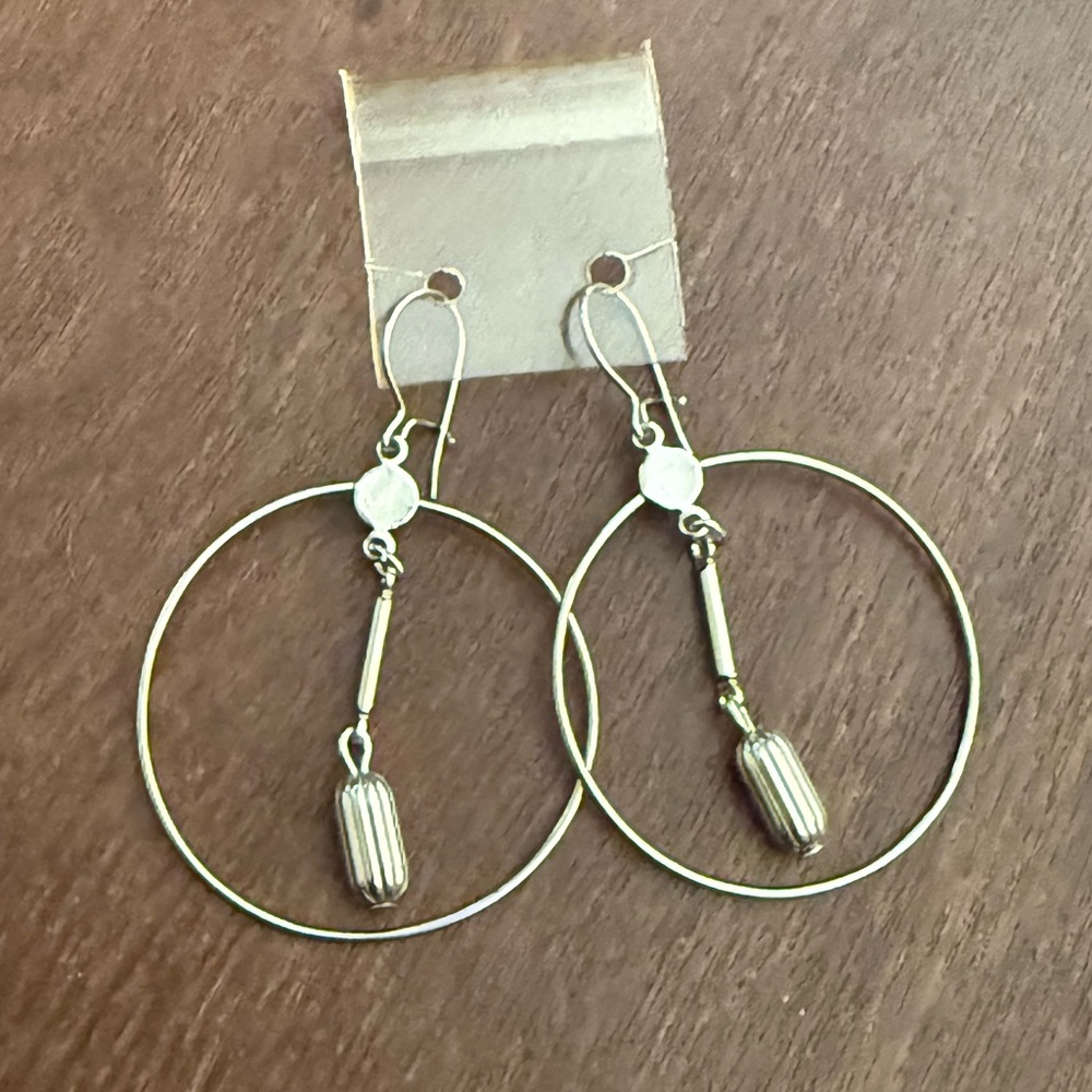 Bundle 3 for 50% off 1970s Deadstock Silver Toned Circle Earrings